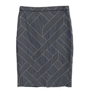 Ann Taylor Stretch Pencil Skirt Black White Size 00 Workwear Office